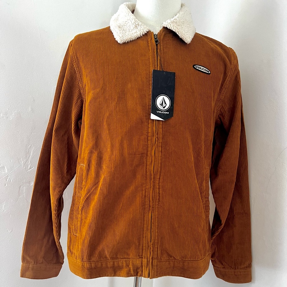 NWT Volcom Corduroy Halecrest Jacket with White Collar